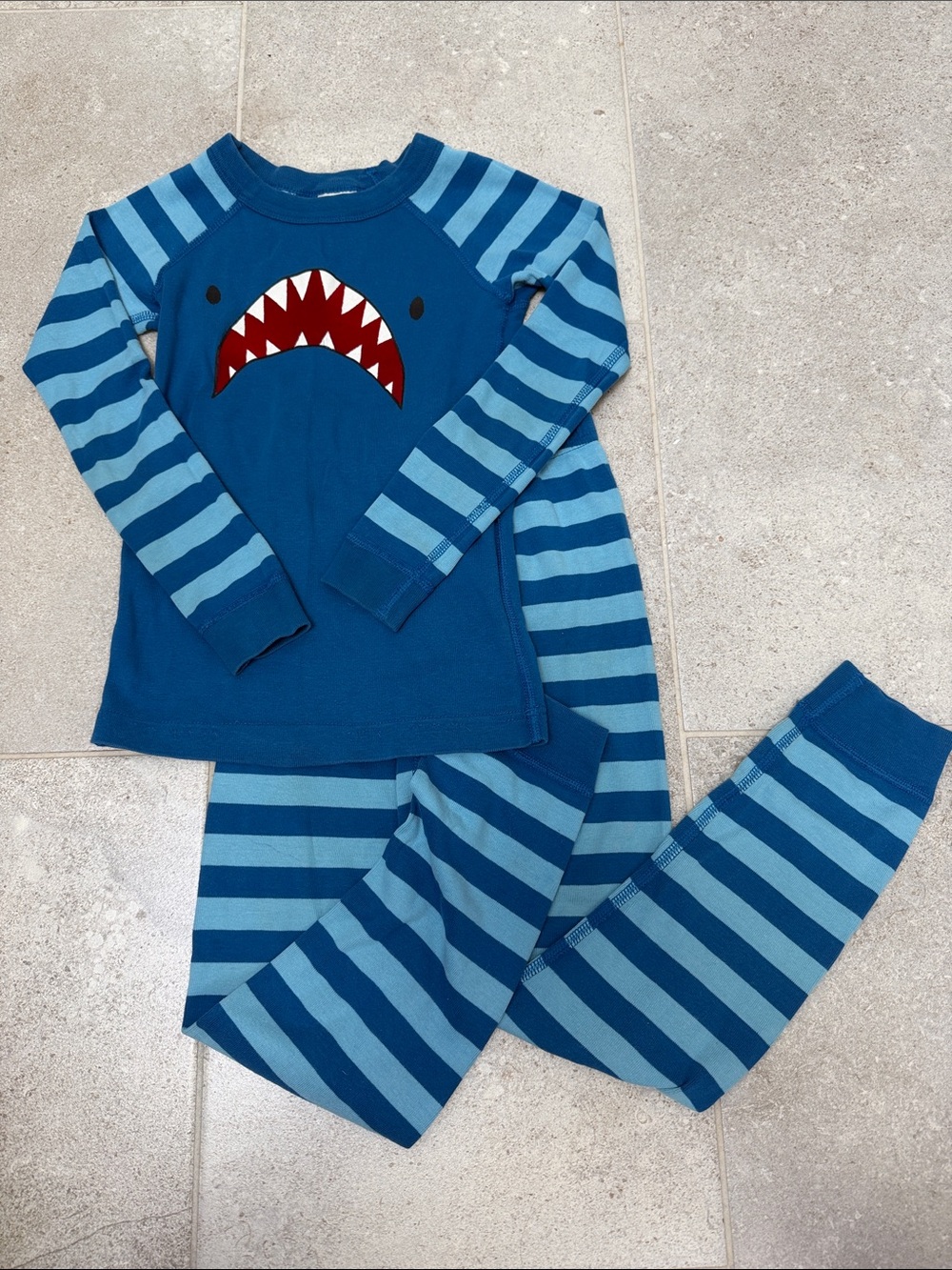 Hanna Andersson Long Johns, Blue/white stripe + shark print ($5 with any bundle)